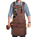 Waterproof Apron Utility Apron Work Apron Industrial Apron Tool Storage Apron - Mocha - Size regular