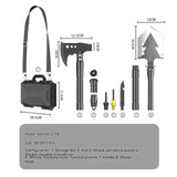 multifunctional entrenching shovel, axe set, outdoor camping, folding shovel, vehicle mounted tool, emergency kit, Australian outback, hiking tool, digging axe, bushcraft gear - Black - Size 1SD14X-2-F8
