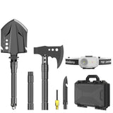 multifunctional entrenching shovel, axe set, outdoor camping, folding shovel, vehicle mounted tool, emergency kit, Australian outback, hiking tool, digging axe, bushcraft gear - Black - Size 5SD14-26JD