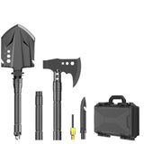 multifunctional entrenching shovel, axe set, outdoor camping, folding shovel, vehicle mounted tool, emergency kit, Australian outback, hiking tool, digging axe, bushcraft gear - Black - Size 6SD14-25J