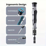 Black precision screwdriver set, drill bit set, DIY tools, professional tools, high-quality tools, electronics repair kit, compact tool set, durable screwdriver bits