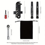 Black Silver multi functional tool set, ratchet wrench, magnetic connect rod, bidirectional ratchet, tire pry bar, quick release extension rod, tool bits, Australian DIY, car repair tool kit, mechanic set