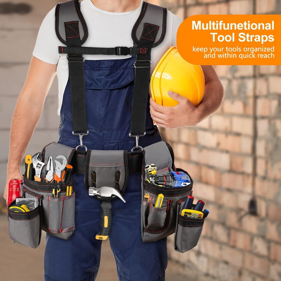 Tool Chest Suspenders Tool Storage Tool Organization Heavy Duty Suspenders - Gray - Size regular