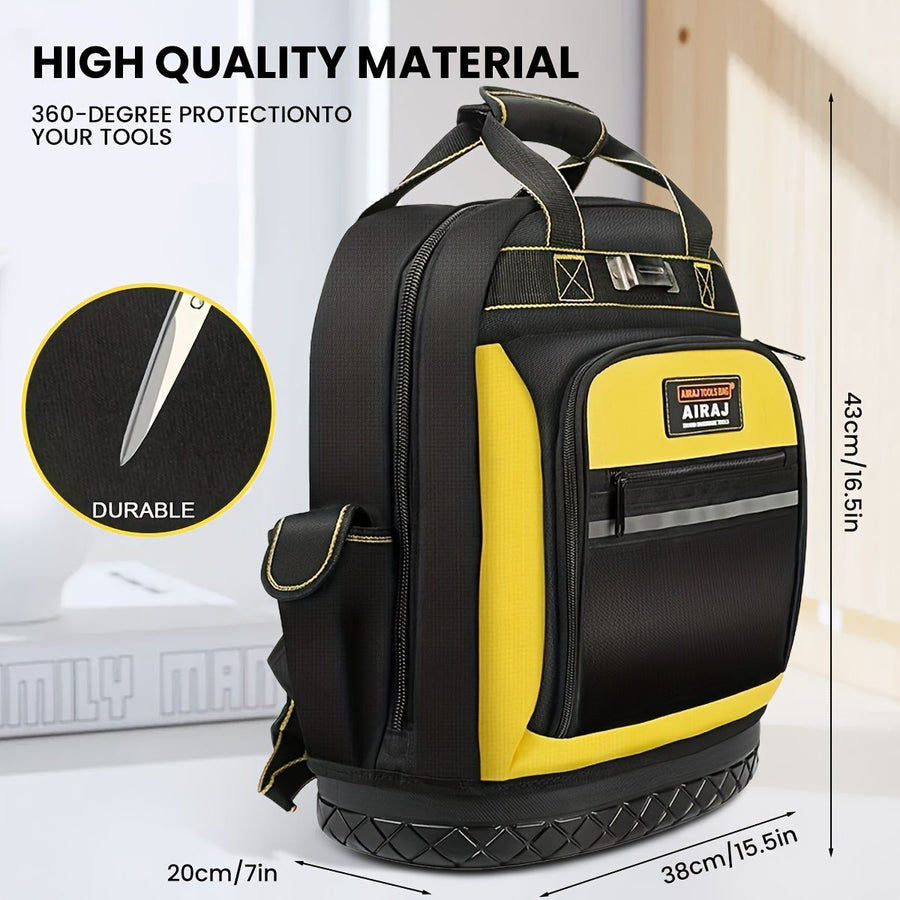 Tool Backpack Durable Tool Bag Organised Tool Storage Professional Tool - Black - Size regular