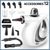 multifunctional steam cleaner, high-pressure steam cleaner, home cleaning Australia, air conditioner cleaner, kitchen range hood cleaner, chemical-free cleaning, steam sanitizer - White - Size A12-piece set