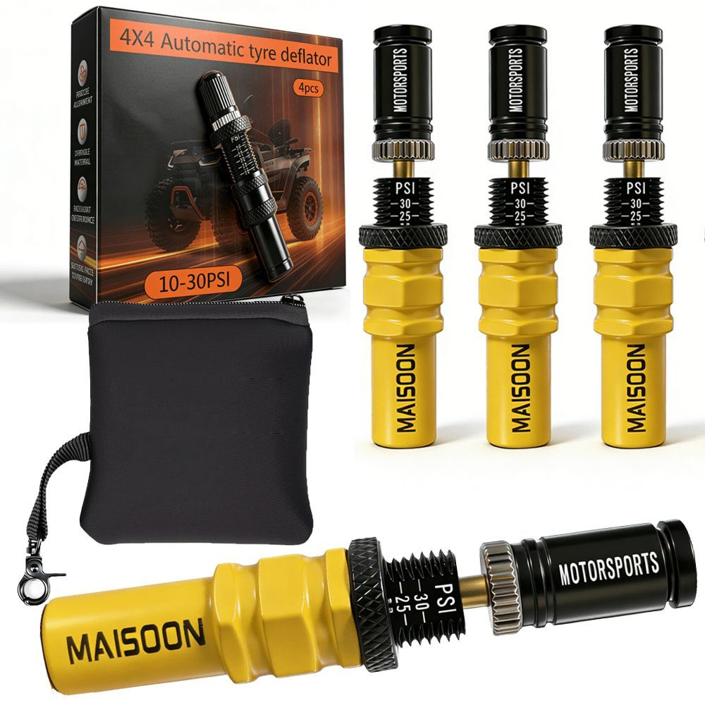 4X4 Tyre Deflator Automatic Valve Stems Adjustable Tyre Pressure Off-Road Tyre - Yellow - Size 2 sets-8pcs