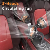 3-Head Car Circulating Fan with Multi-Directional Airflow