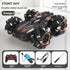 2.4G remote control car, electric stunt car, drifting car, spray function, kids toy car, double-sided stunt car, watch remote control, outdoor RC toy, rechargeable toy car - Black and orange - Size Dual-control