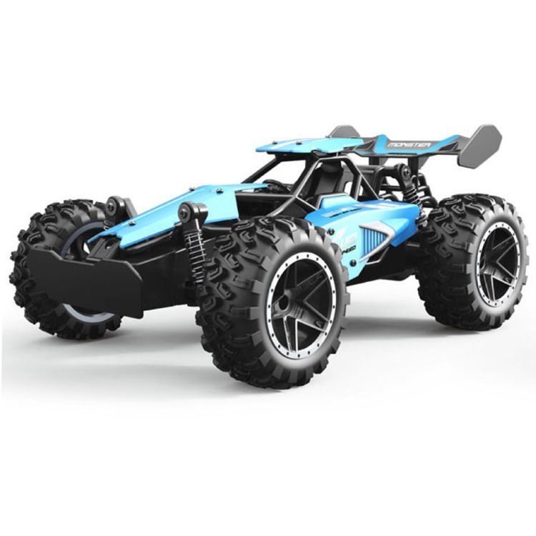 2.4G remote control car, high-speed off-road car, remote control toy for kids, four-wheel drive car, RC car with lights, outdoor toy Australia, gift for kids - Turquoise - Size Dual-batteries