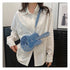 Denim Guitar Bag Cross-Body Bag Women Guitar-Shaped Purse Niche Denim Accessory - Denim blue - Size Universal