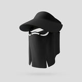 sun protection hat, detachable face mask hat, outdoor sports hat, lightweight sun hat, breathable hat, neck covering hat, foldable hat, unisex summer hat - Black - Size L