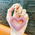 red heart keychain, hollowed-out clay keychain, full diamond keychain, car key accessory, women&