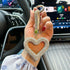 red heart keychain, hollowed-out clay keychain, full diamond keychain, car key accessory, women&