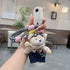 cute plush teddy bear keychain, scarf, overalls, Korean-style keychain, plush keychain, teddy bear accessory, small plushie, bag charm, gift for teen, Australian fashion accessoryv - Blue - Size 1