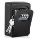 Wall-mounted Key Lock Box, Outdoor 4-Digit Weatherproof Lock Box, Large Capacity Lock Box for 5 Keys, Key Safe Storage Box, Indoor & Outdoor Garage Resettable Combination Lock Box