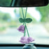 Lily Flower Hand Knitted Car Mirror Suspension Accessories, Rearview Mirror Accessories Car Decoration for Men and Women（Purple）
