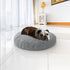 Puppy & Cat Dog Bed, Soft & Relaxing Round Dog Bed, Chenille Material, Removable Cover, Washable & Tumble Dry - Grey Small (25&
