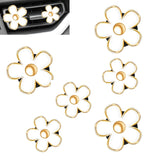 6 PCS Car Air Vent Clips White Daisy Flower Car Air Freshener Clip Air Conditioning Outlet Clip for Car Interior Decoration Accessories (2 Size)