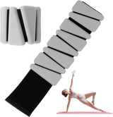 Wrist Weights Set of 2, Adjustable Silicone Workout Weights for Women and Men, Wearable Ankle/Wrist Weights Suitable for Yoga, Dance, Pilates, Pool Exercises and Jogging, 2lb（Grey）