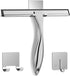 Multipurpose Stainless Steel Shower Scraper for Shower Door with 2 Adhesive Hooks, Bathroom Cleaning Tools Home Window Mirror Scraper for Home Cleaning, Glass Door, Tile Wall, Car, 14 Inch Silver