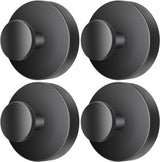 2026 Upgraded Drill-Free Suction Cup Hooks, Stainless Steel Suction Cup Hooks for Shower, Mirror, Wall, Bathroom, Glass, Hanging Towels - 4 Pack, Black