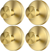 2026 Upgraded Drill-Free Suction Cup Hooks, Stainless Steel Suction Cup Hooks for Shower, Mirror, Wall, Bathroom, Glass, Hanging Towels - 4 Pack, Gold