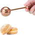 Flour Duster, One-Hand Operation, 304 Stainless Steel Powder Sugar Bowl Dusting Duster, Dusting Flour Sieve,Brown