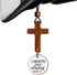 Daily Bible Verse Rearview Mirror Cross Ornament – Daily Scripture Car Pendant Cross with "I Am with You Always" Medallion (White)