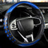 PU Leather Car Steering Wheel Cover with Non-Slip Grip, Suitable for Both Men and Women, Universal Fits 14.5-15 Inch Cars, Trucks, SUVs (Blue (Round), Medium (Standard) Size [14 1/2-15 Inches])