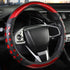 PU Leather Car Steering Wheel Cover with Non-Slip Grip, Suitable for Both Men and Women, Universal Fits 14.5-15 Inch Cars, Trucks, SUVs (Red (Round), Medium (Standard) Size [14 1/2-15 Inches])