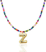 Colorful Initial Necklaces Graduation Gifts for Girls Kids Teens, 6-18 Year Old Girl Birthday Gift Teen Girl Gifts Trendy Stuff Gold Bubble Letter Pendent Necklace Jewelry（Z)
