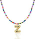Colorful Initial Necklaces Graduation Gifts for Girls Kids Teens, 6-18 Year Old Girl Birthday Gift Teen Girl Gifts Trendy Stuff Gold Bubble Letter Pendent Necklace Jewelry（Z)