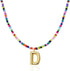 Colorful Initial Necklaces Graduation Gifts for Girls Kids Teens, 6-18 Year Old Girl Birthday Gift Teen Girl Gifts Trendy Stuff Gold Bubble Letter Pendent Necklace Jewelry（D)