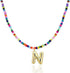 Colorful Initial Necklaces Graduation Gifts for Girls Kids Teens, 6-18 Year Old Girl Birthday Gift Teen Girl Gifts Trendy Stuff Gold Bubble Letter Pendent Necklace Jewelry（N)