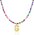 Colorful Initial Necklaces Graduation Gifts for Girls Kids Teens, 6-18 Year Old Girl Birthday Gift Teen Girl Gifts Trendy Stuff Gold Bubble Letter Pendent Necklace Jewelry（G)