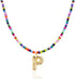 Colorful Initial Necklaces Graduation Gifts for Girls Kids Teens, 6-18 Year Old Girl Birthday Gift Teen Girl Gifts Trendy Stuff Gold Bubble Letter Pendent Necklace Jewelry（P)
