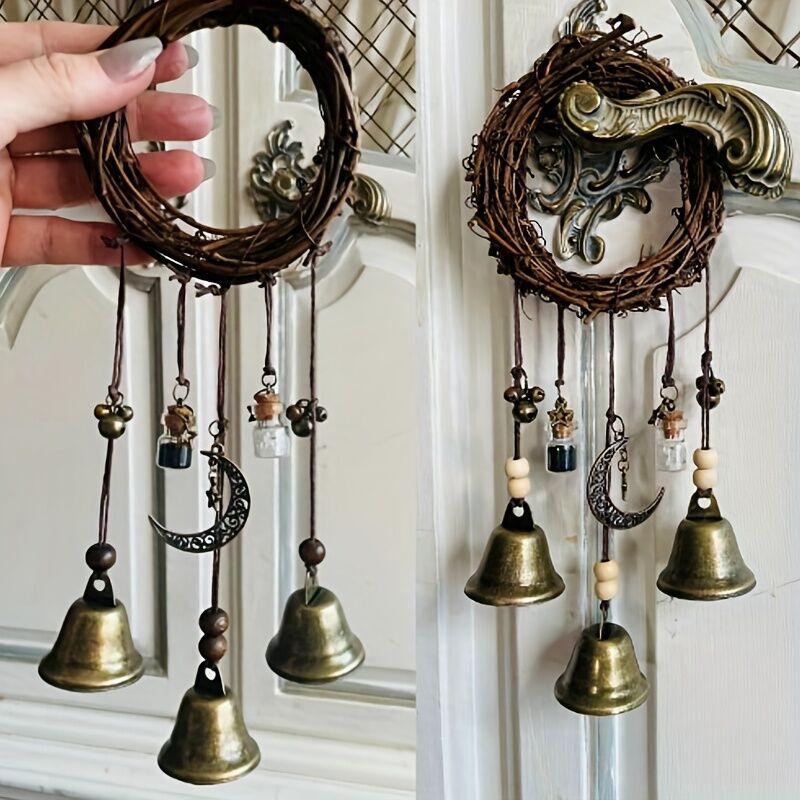 Bell Door Handle Protector Pendant, Vine-style Wind Chime, Witch Prayer Crystal Wind Chime, Home Decor