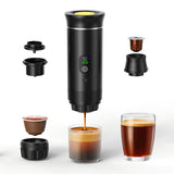 BALCK Upgraded Portable Coffee Maker with Temperature and Power Display, USB-C Charging, Self-Heating & Cold Brew Functions, Compatible with Coffee Capsules/Ground Coffee. Perfect Espresso Machine for Home, Office, 