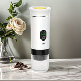 Upgraded Portable Coffee Maker with Temperature and Power Display, USB-C Charging, Self-Heating & Cold Brew Functions, Compatible with Coffee Capsules/Ground Coffee. Perfect Espresso Machine for Home, Office, Travel, RV, (white)