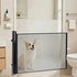 Expandable Pet Fence, made of PVC mesh material, easy to install, suitable for small dogs, cats, and various pets. No-drilling design effectively prevents pets from escaping, making it an ideal choice for stairs, corridors, and doorways.  （BLACK）