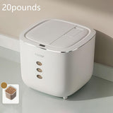 20LB Sealed Pet Food Storage Container | Heavy-Duty Square PP Dispenser with Flip Lid, Easy to Clean, Suitable for Kitchen Pantry