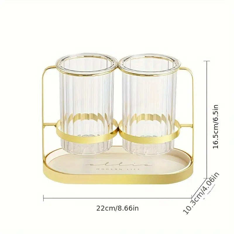  Luxury gold  Luxury Wall-Mounted Cutlery Holder, Household Knife Fork Spoon Organizer, New Kitchen Utensil Drainer and Chopstick Container, Tableware Storage Rack