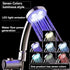 LED Shower Head Battery-Free Shower Head Glowing Shower Head Air Injection - Silver - Size Seven - color variable light