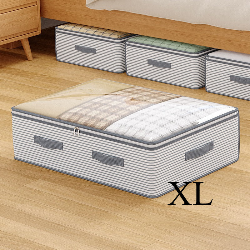 Large Storage Organizer Bag - Made from heavy-duty non-woven fabric with transparent windows, multi-layer clothing storage box suitable for wardrobes, under-bed, and travel. （XL）