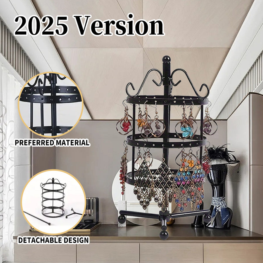 1 × Metal Detachable Rotating Earring Jewelry Stand, Storage Display Tower, Aesthetic Room Decor, Home Decoration, Valentine's Day Gift Jewelry Tower, Jewelry Organizer