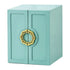 Blue  1 Large Faux Leather Jewelry Storage Box with 5 Drawers and Gold Handles - An elegant rectangular storage space for rings, necklaces, bracelets, earrings, and watches - Features soft fabric lining, side door design, textured surface finish - Luxury 