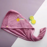 Ladies' Soft Quick-Dry Shower Cap Towel - Delicate Embroidery, Essential for a Refreshing Bath（violet）