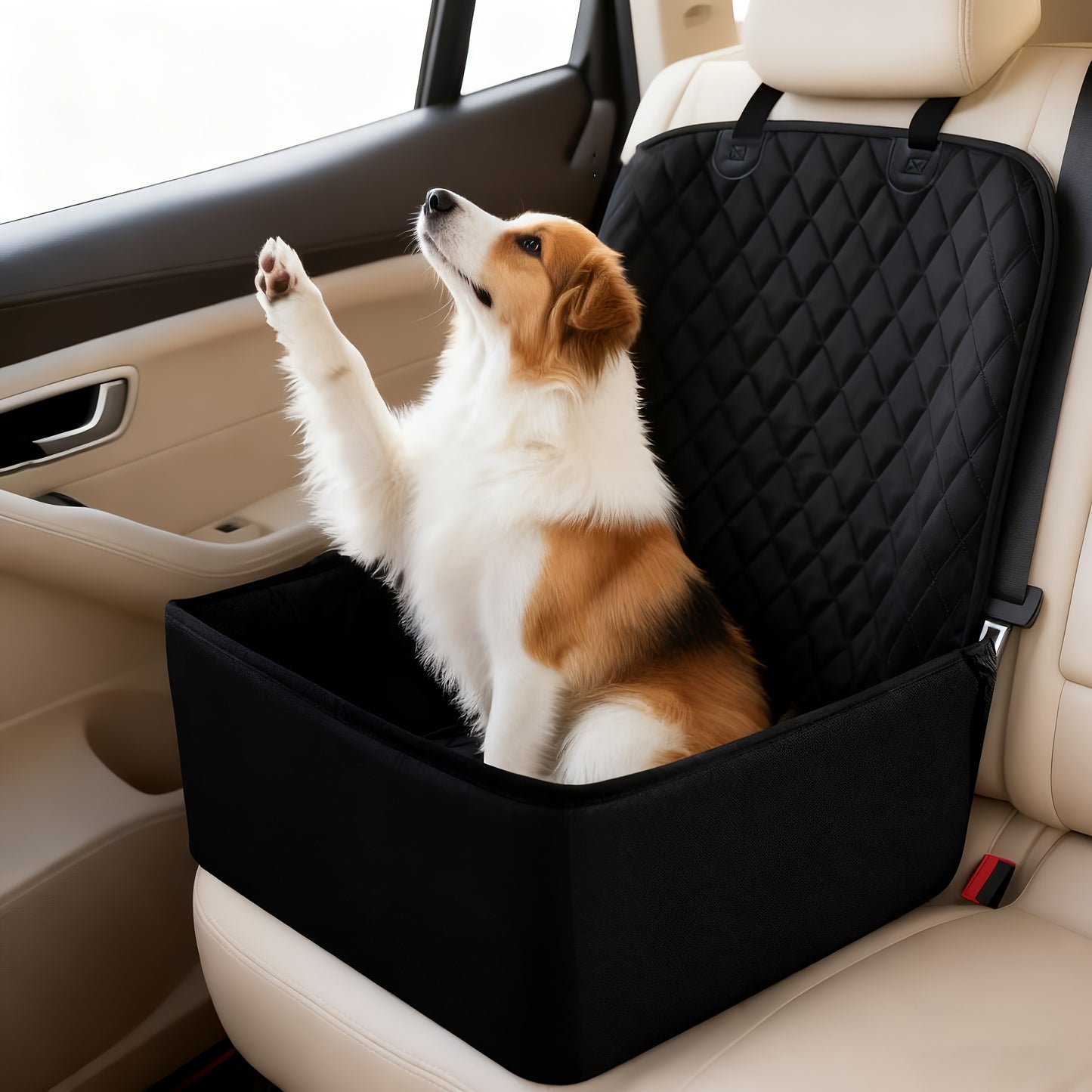 Dog Car Seat - Car Pet Travel Carrier, Durable Fabric, Adjustable Straps, Suitable for Long Drives, Essential for Safe Dog Travel, Ideal for Small to Medium-Sized Dogs