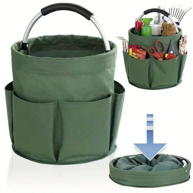 600D Oxford Cloth Gardening Tool Bag with 6 Side Pockets & Aluminum Handle – Wear-Resistant & Scratch-Resistant