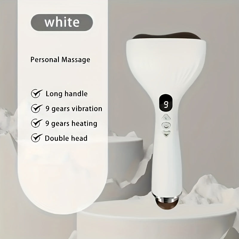 USB Electric Gua Sha Massager, Electric Massager, Heated Vibration Gua Sha Board, Suitable for Neck, Shoulder, and Back Massage Tools, Ideal for Beauty/Daily Relaxation, Home Personal Care Tool（WHITE）